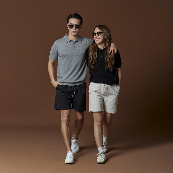 ASHTON KNIT POLO - BLACK