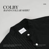 COLBY BAND COLLAR SHIRT - WHITE