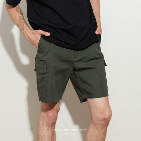 FIL RIPSTOP CARGO SHORTS - OLIVE (Regular shorts)