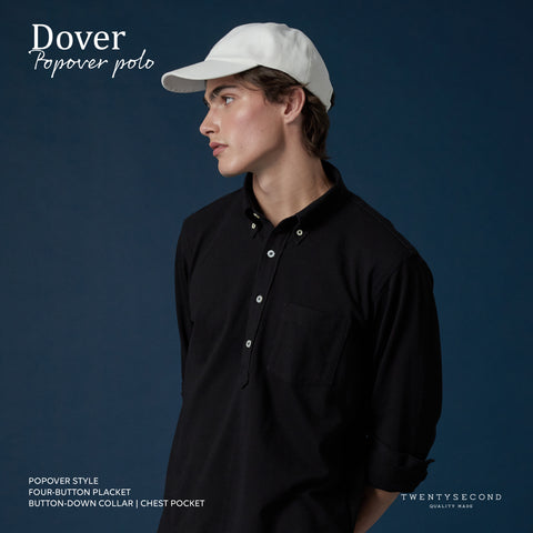 DOVER POPOVER POLO TEE - BLACK