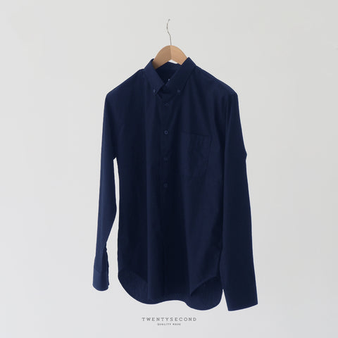 BUTTON DOWN CLUB COLLAR SHIRT - NAVY