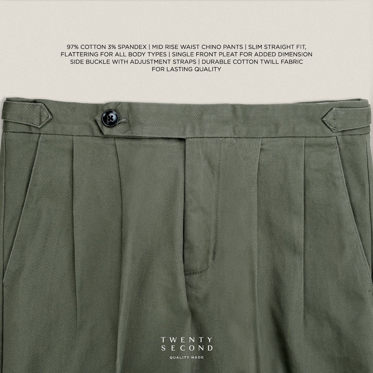 FRED CHINO PANTS - OLIVE