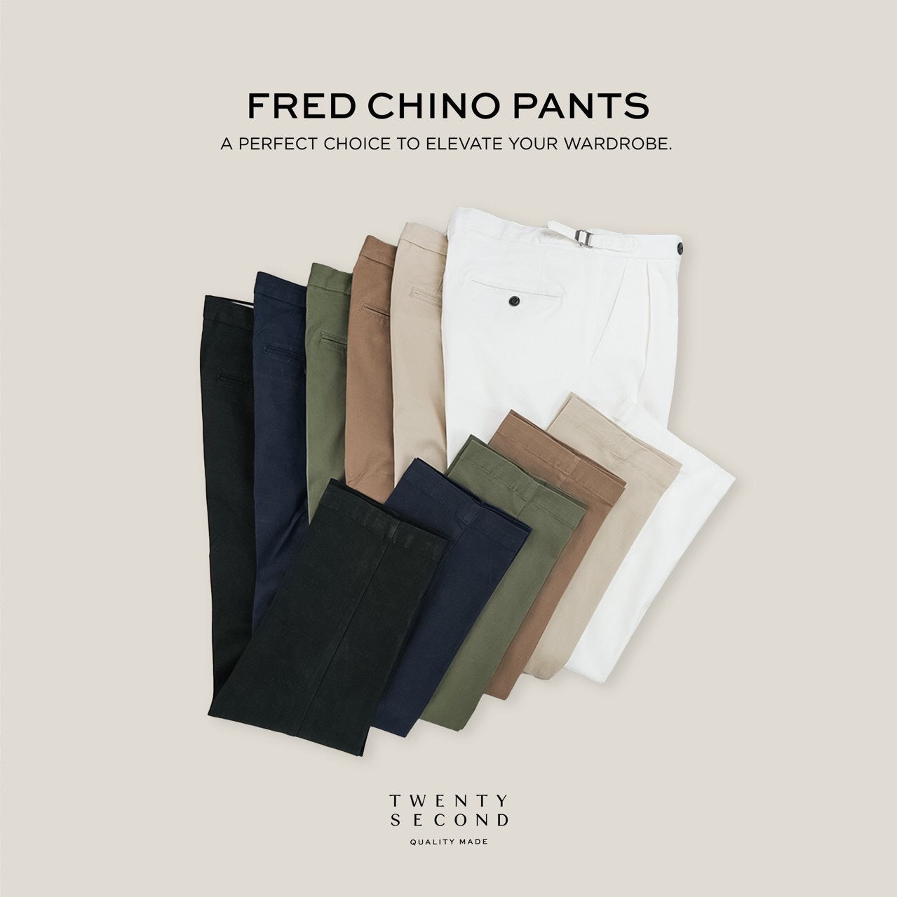 FRED CHINO PANTS - OLIVE