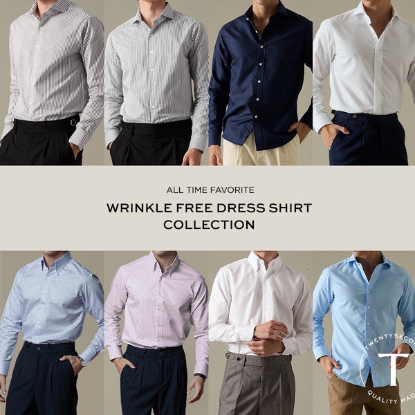 WRINKLE FREE DRESS SHIRT - BLUE (Slim Fit)