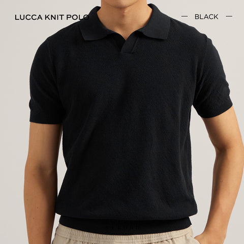 LUCCA KNIT POLO - MUSTARD