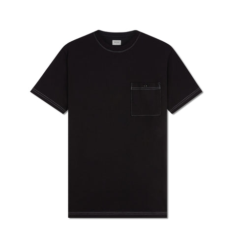 BEAM STITCH POCKET TEE - BLACK (Oversized fit)