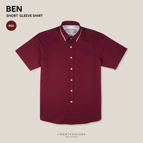 BEN SHORT SLEEVES SHIRT - RED