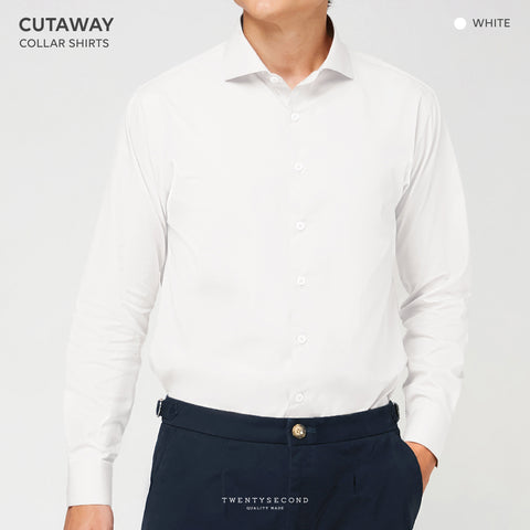 CUTAWAY NEW COLLAR SHIRT - WHITE