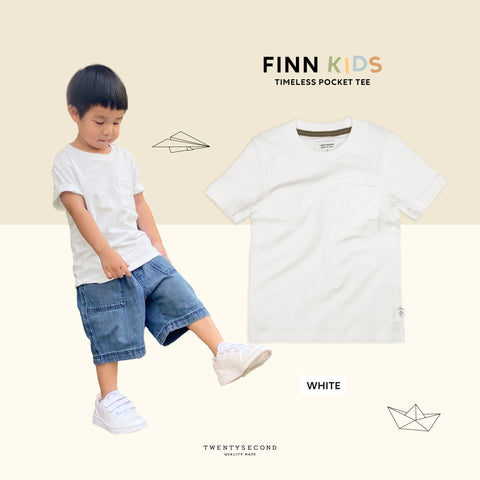 FINN KIDS POCKET TEE - WHITE