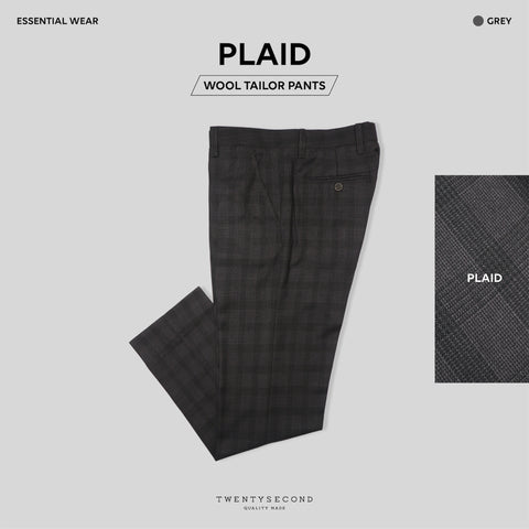 PLAID TAILOR PANTS - GREY