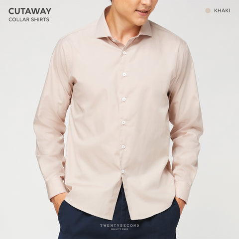 CUTAWAY NEW COLLAR SHIRT - KHAKI