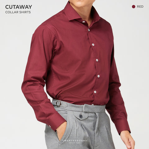 CUTAWAY NEW COLLAR SHIRT - RED