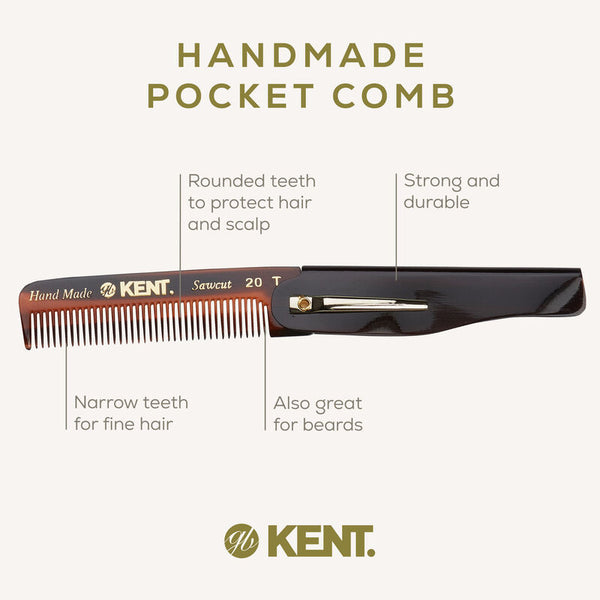 BROSH KENT - HANDMADE FOLDING COMB WITH CLIP