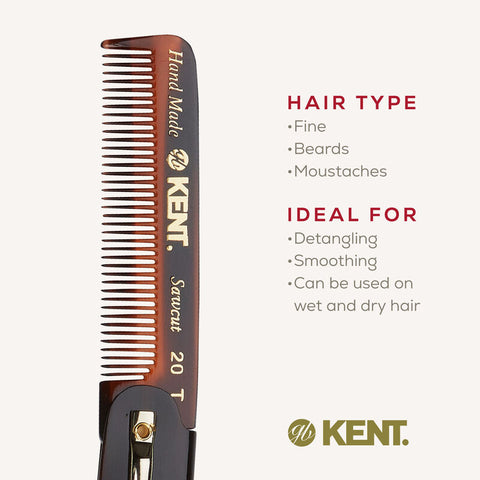 BROSH KENT - HANDMADE FOLDING COMB WITH CLIP