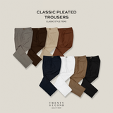 CLASSIC PLEATED TROUSERS - BEIGE