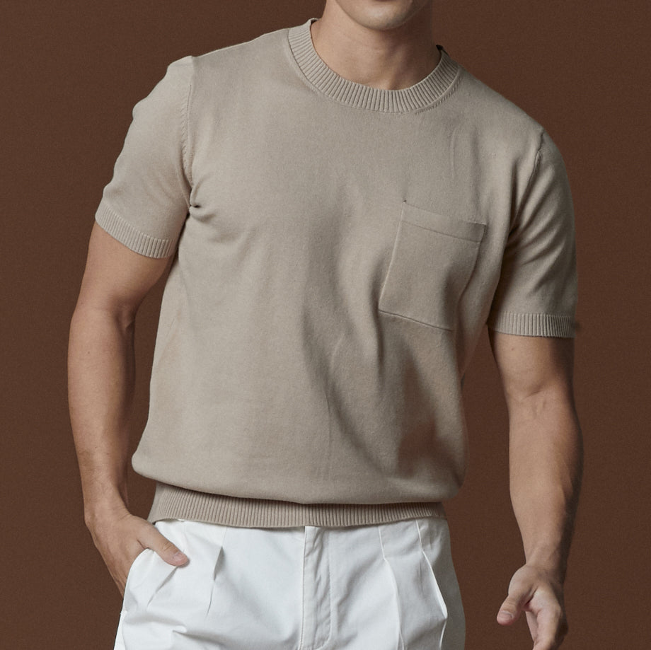 SHELBY KNIT TEE - BROWN