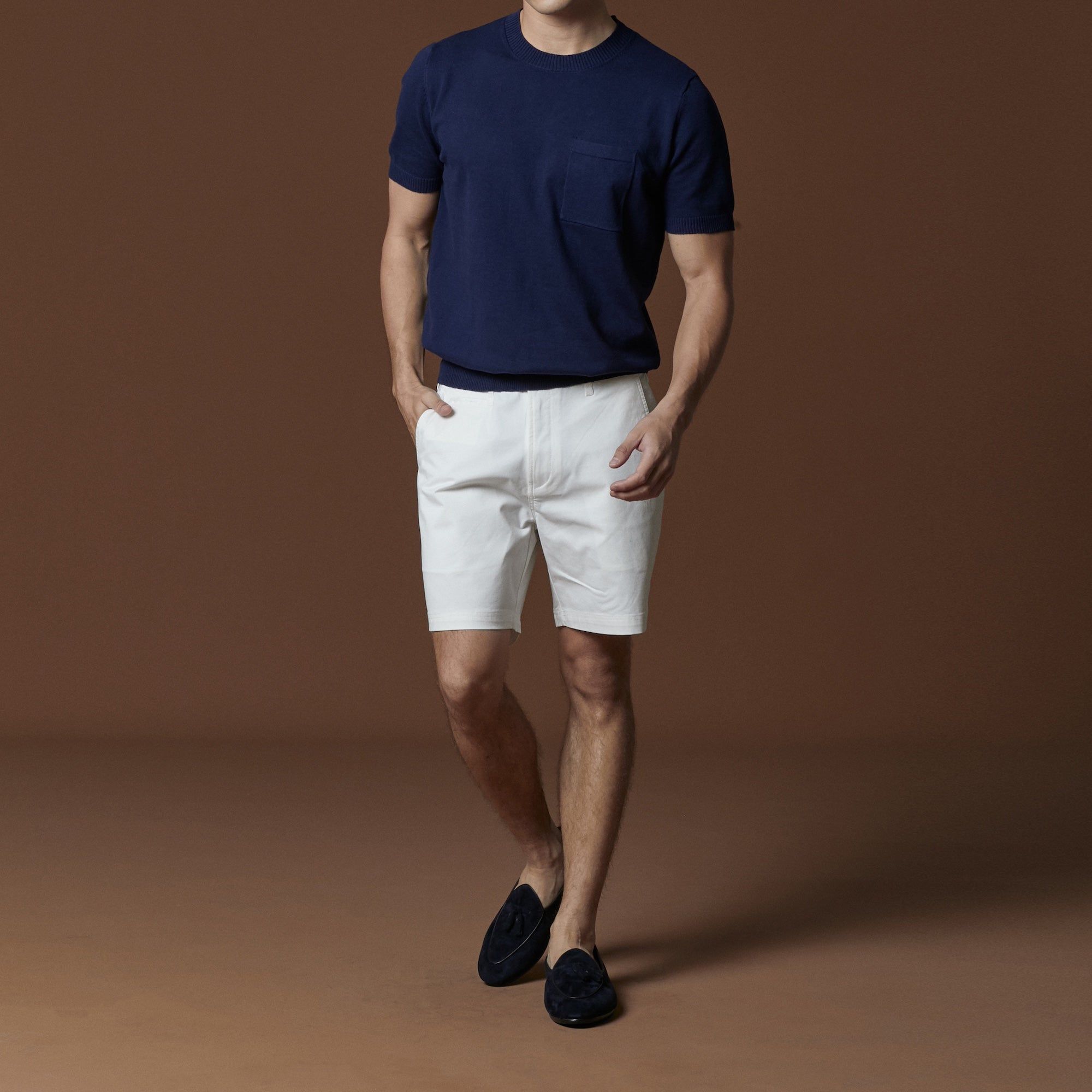 SHELBY KNIT TEE - NAVY