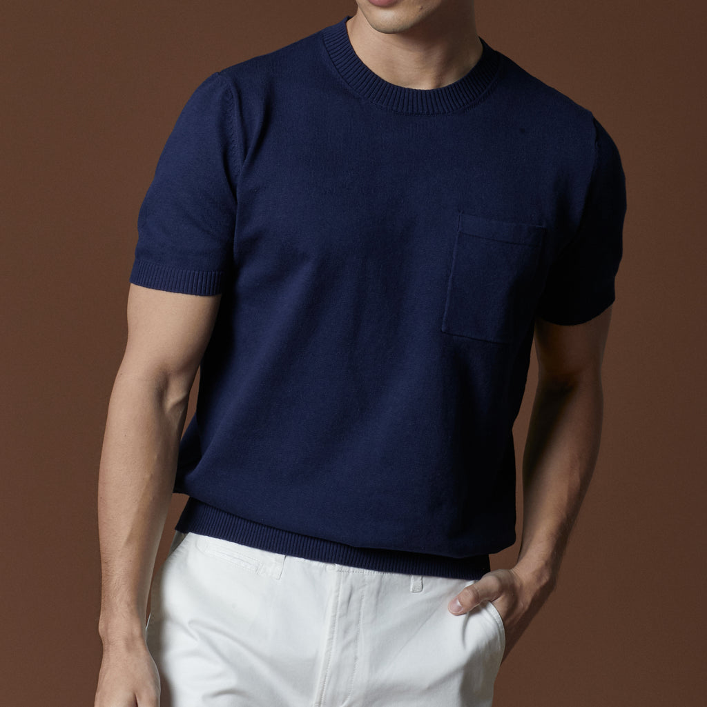 SHELBY KNIT TEE - NAVY