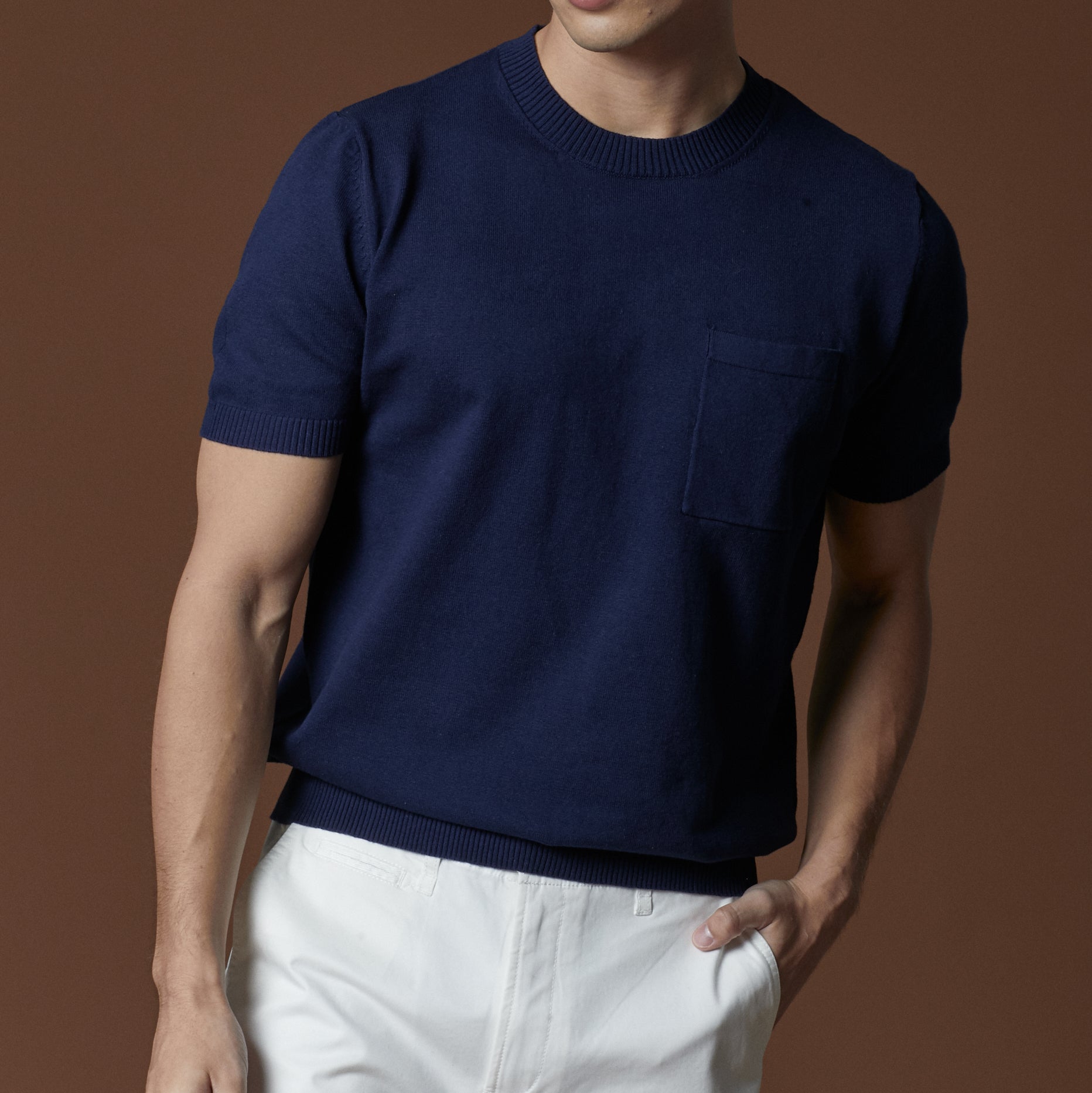 SHELBY KNIT TEE - NAVY