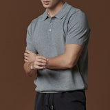 ASHTON KNIT POLO - GREY