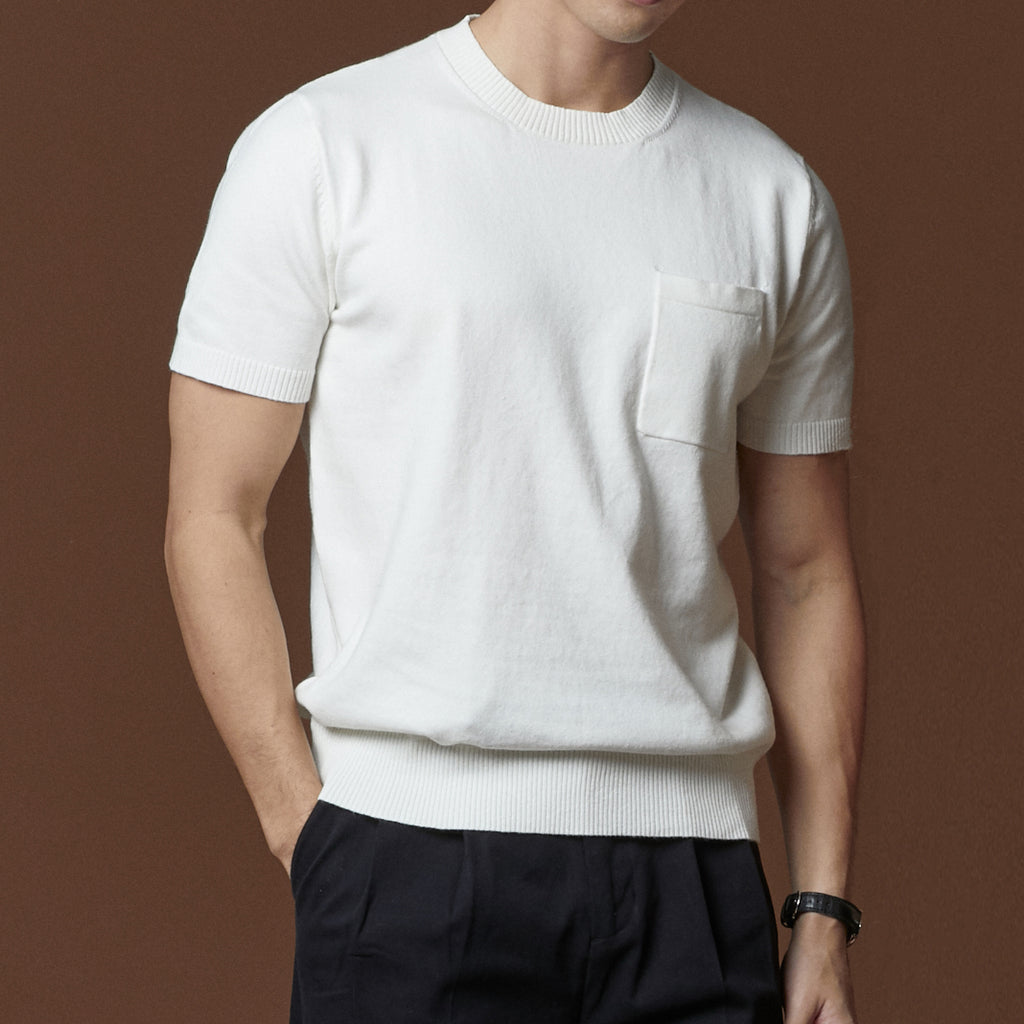 SHELBY KNIT TEE - WHITE