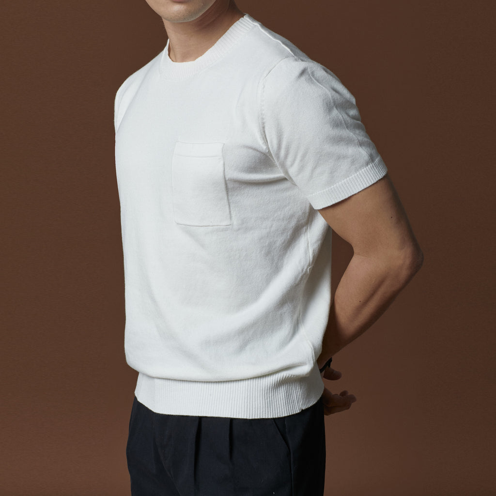 SHELBY KNIT TEE - WHITE