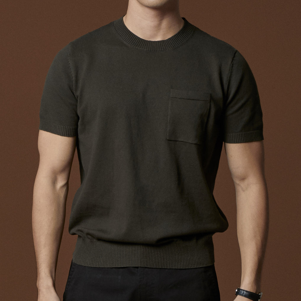 SHELBY KNIT TEE - OLIVE