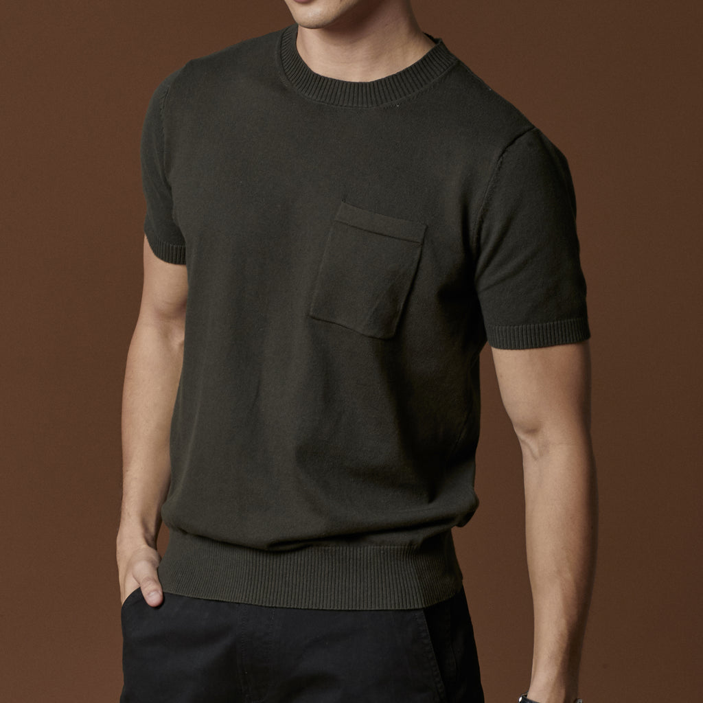 SHELBY KNIT TEE - OLIVE