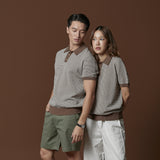 BRODY KNIT POLO - BROWN