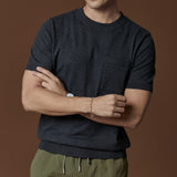 SHELBY KNIT TEE - DARK GREY