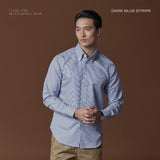 WRINKLE FREE BTD SHIRT - DARK BLUE STRIPE (Slim Fit)