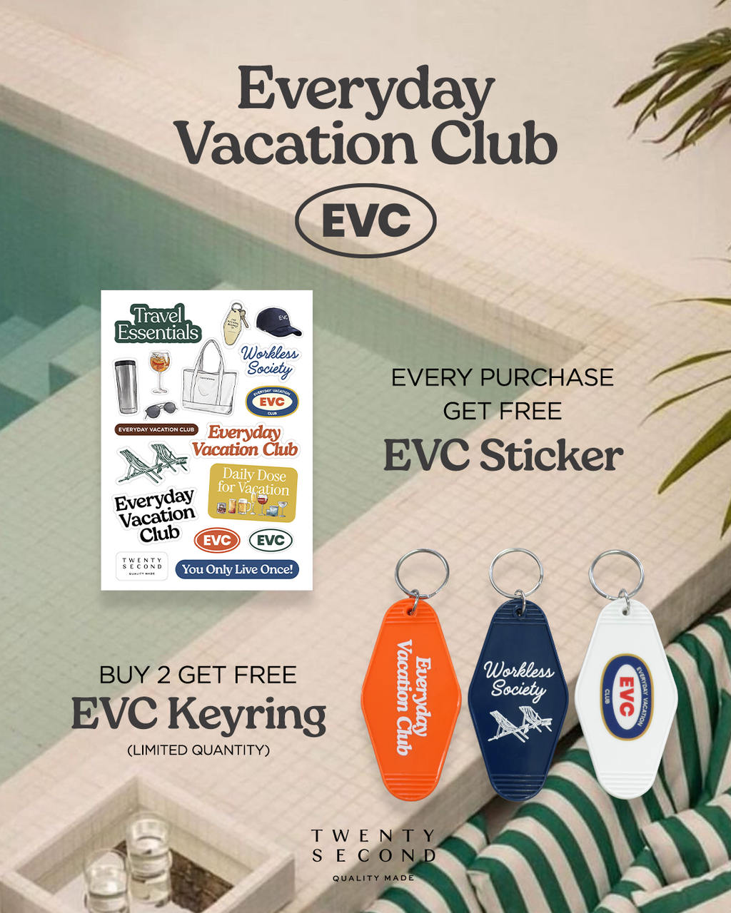 EVC KEYRING - WHITE