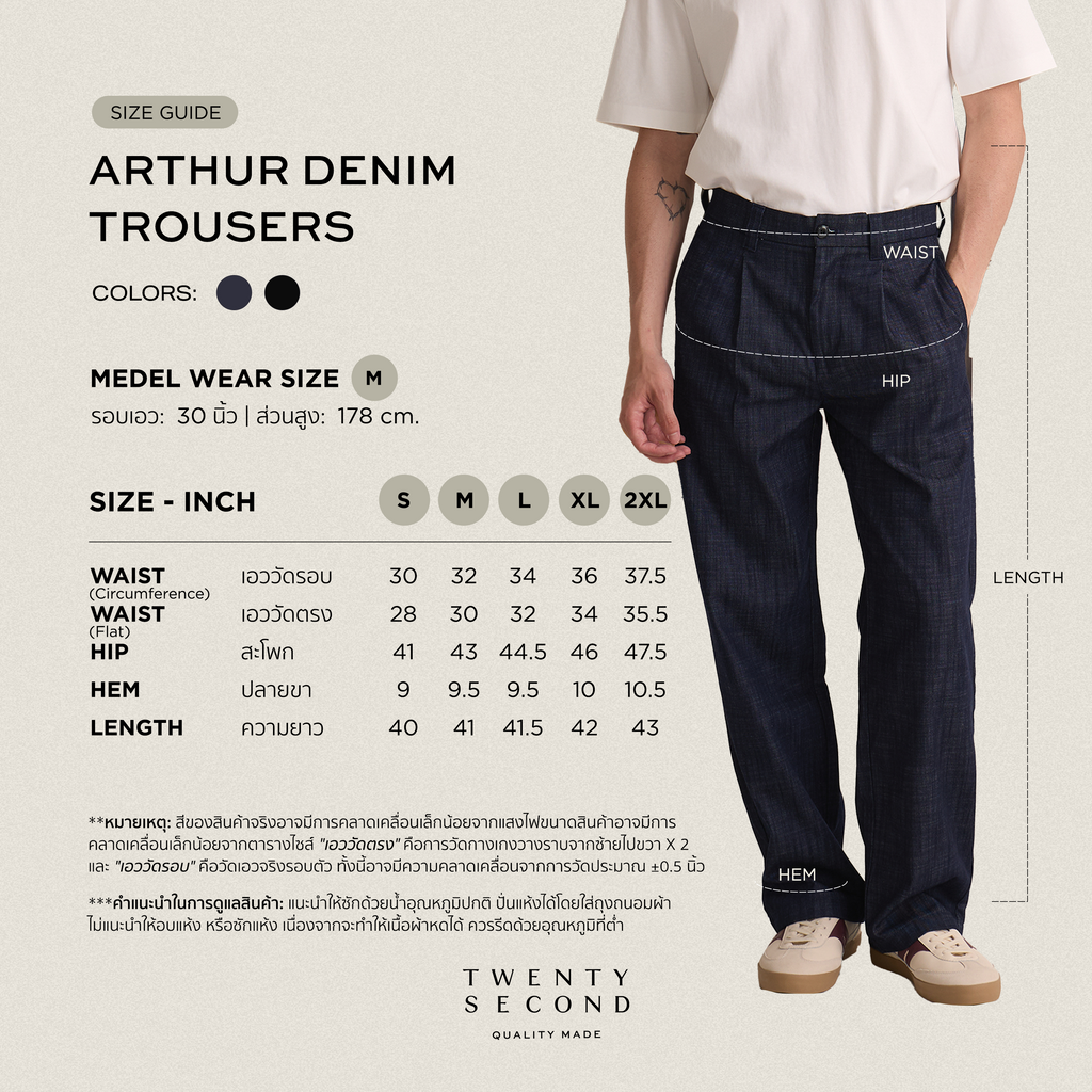 ARTHUR DENIM TROUSERS - WASHED BLACK