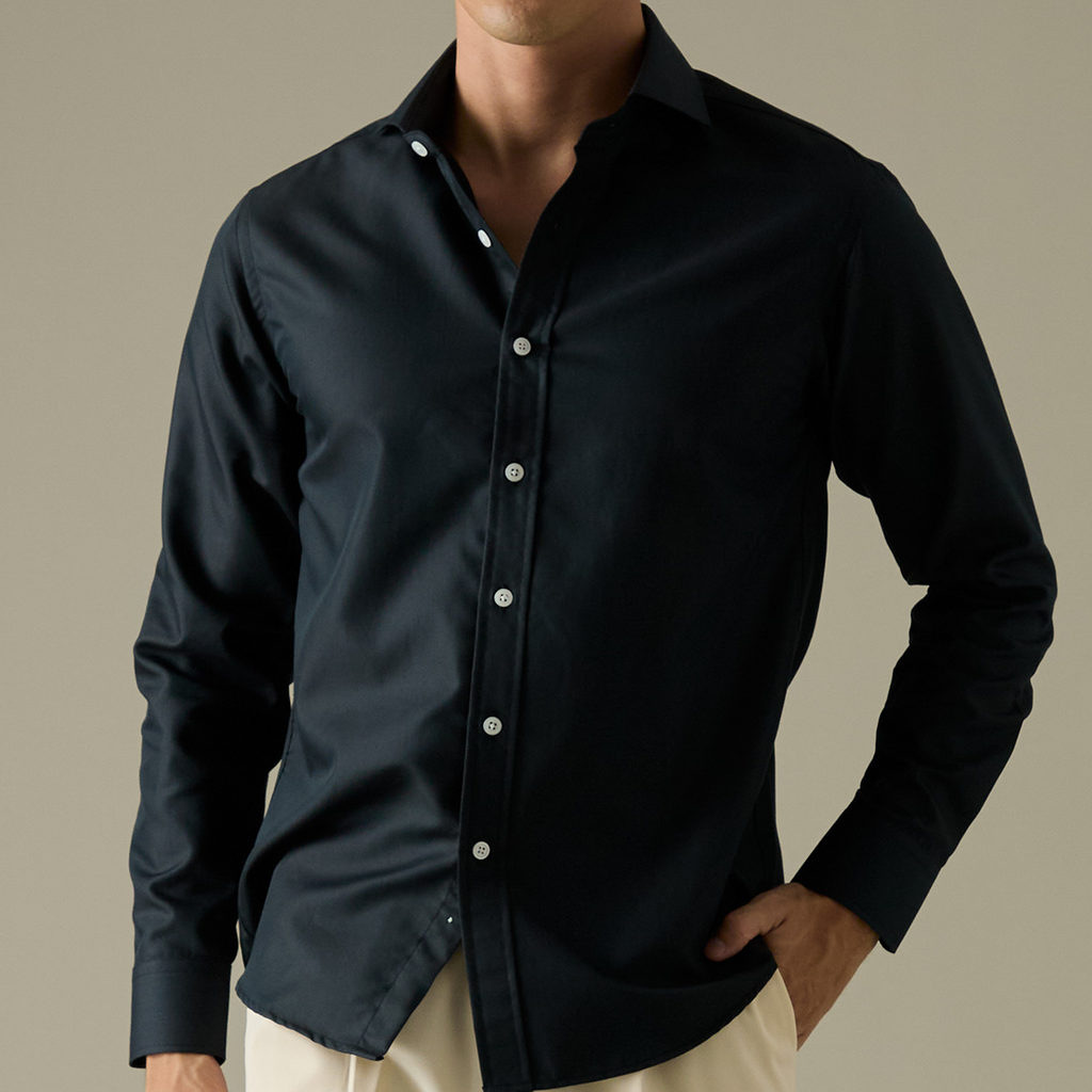 WRINKLE FREE SHIRT - BLACK (Slim Fit)