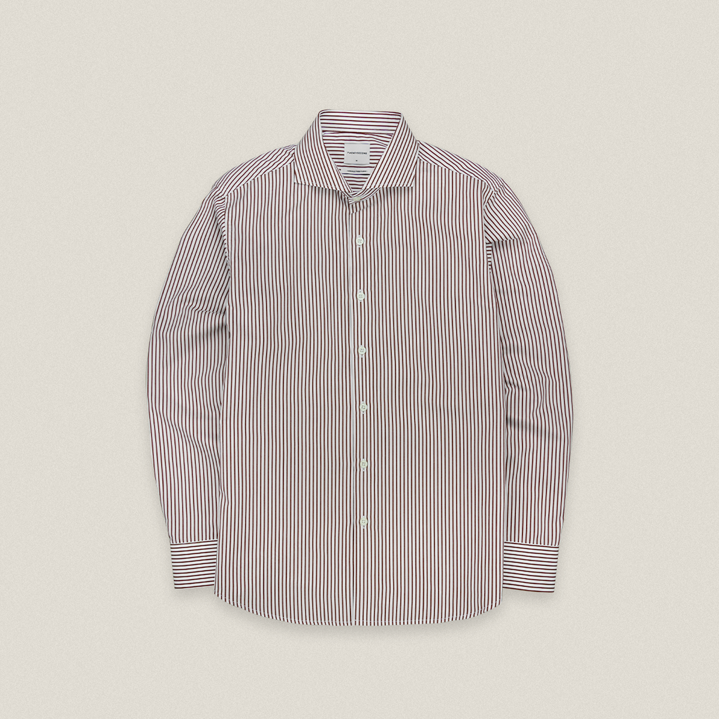 WRINKLE FREE  SHIRT - STRIPE BROWN (Slim Fit)