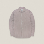 WRINKLE FREE  SHIRT - STRIPE BROWN (Slim Fit)