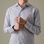 WRINKLE FREE SHIRT - STRIPE DARK BLUE (Slim Fit)