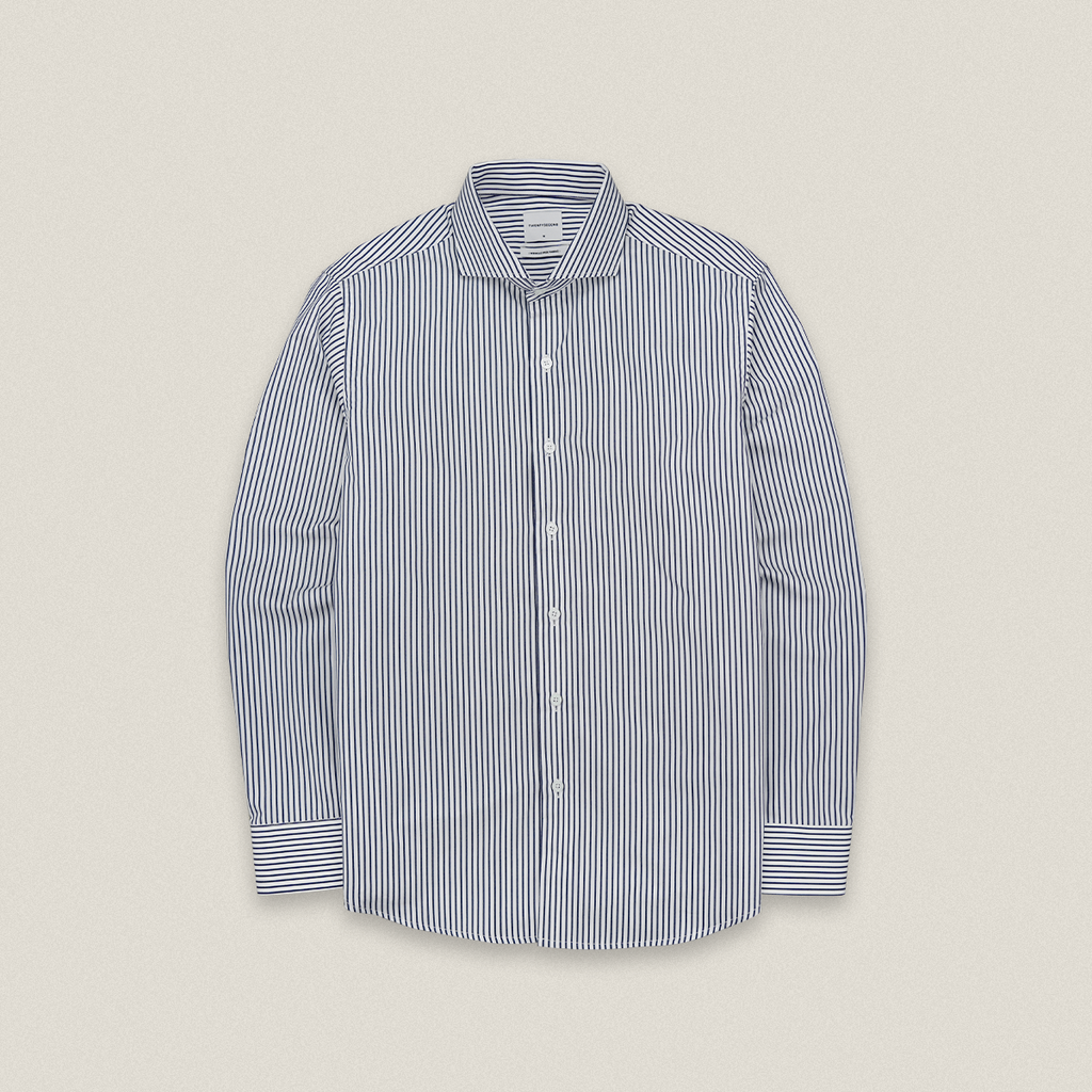 WRINKLE FREE SHIRT - STRIPE DARK BLUE (Slim Fit)