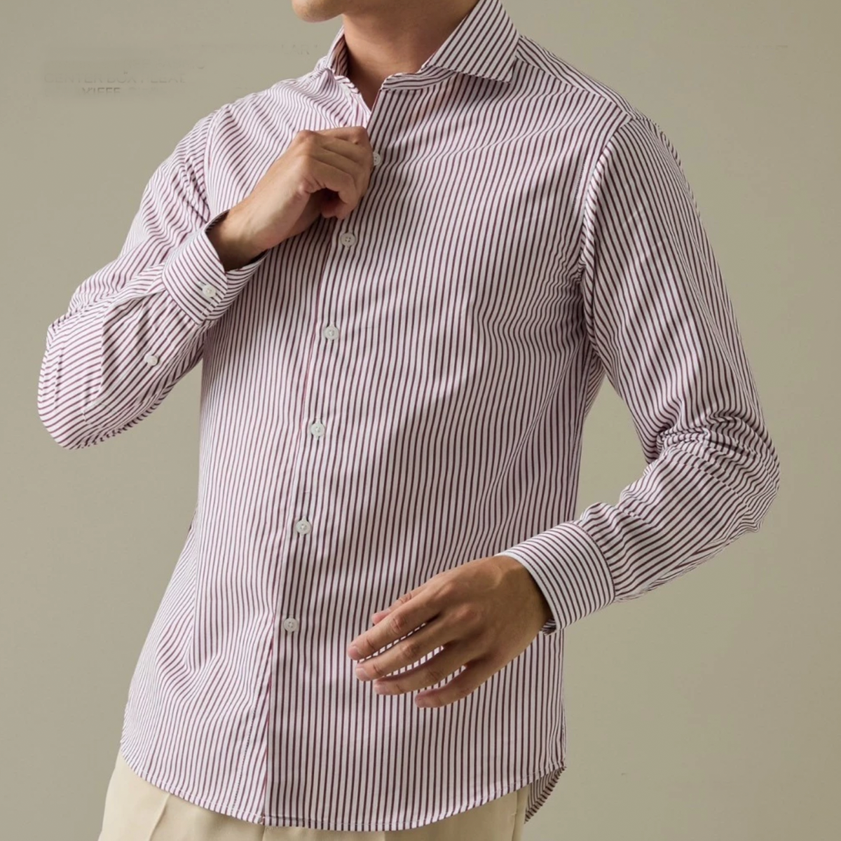 WRINKLE FREE SHIRT - STRIPE RED (Slim Fit)