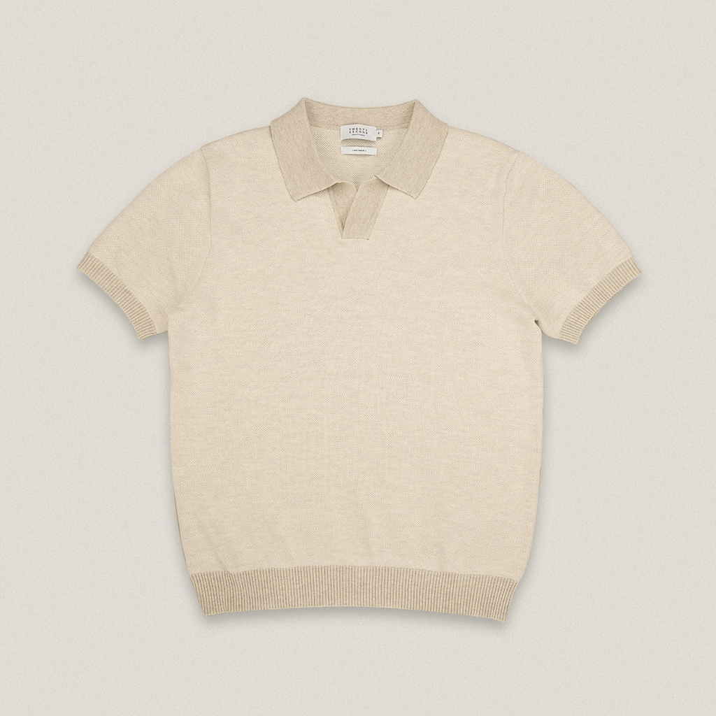 THEO KNIT POLO - BEIGE