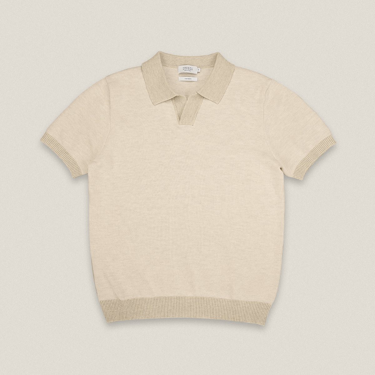 THEO KNIT POLO - BEIGE
