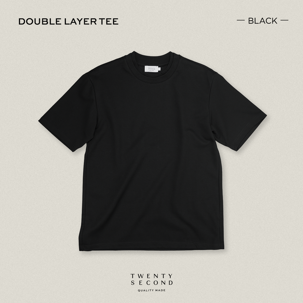 DOUBLE LAYER TEE - BLACK