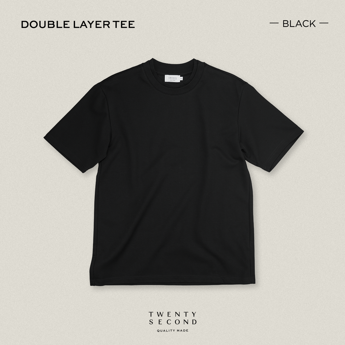 DOUBLE LAYER TEE - BLACK