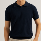 LUCCA KNIT POLO - BLACK