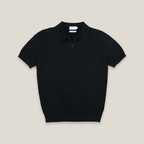 MASON ZIP KNIT POLO - BLACK