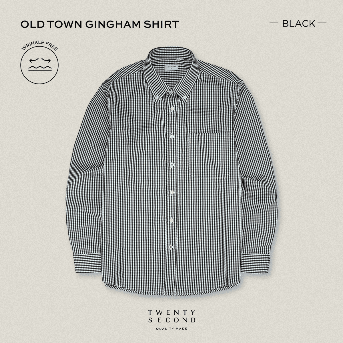 OLD TOWN GINGHAM SHIRTS - BLACK