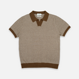 THEO KNIT POLO - BROWN
