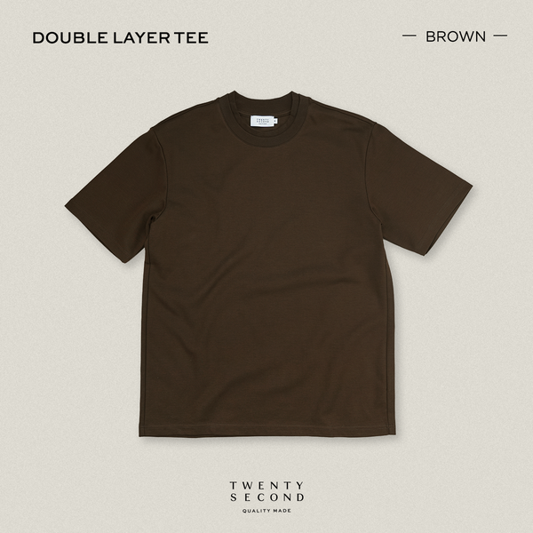 DOUBLE LAYER TEE - BROWN