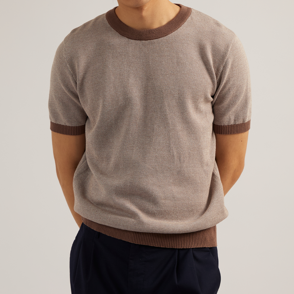 MARCO KNIT TEE - BROWN