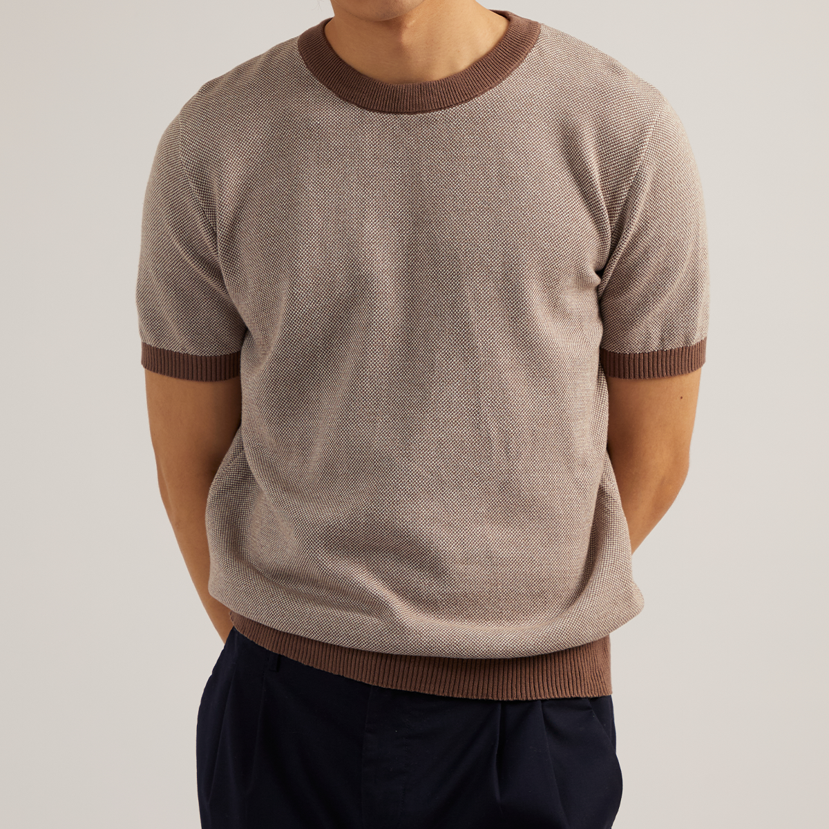 MARCO KNIT TEE - BROWN